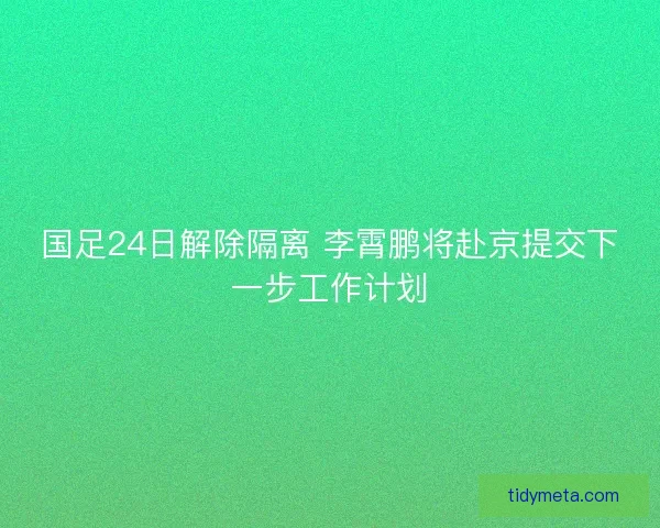 国足24日解除隔离 李霄鹏将赴京提交下一步工作计划 国足24日解除隔离 李霄鹏将赴京提交下一步工作计划