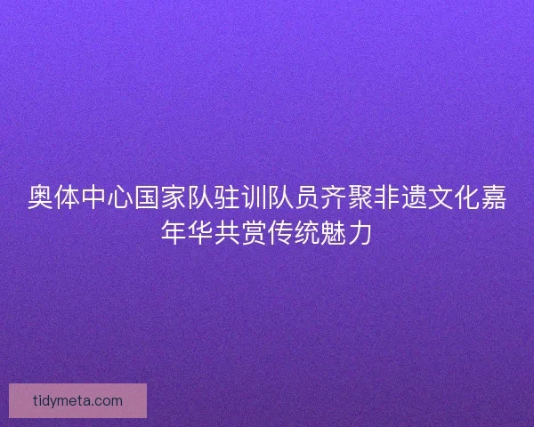 奥体中心国家队驻训队员齐聚非遗文化嘉年华共赏传统魅力