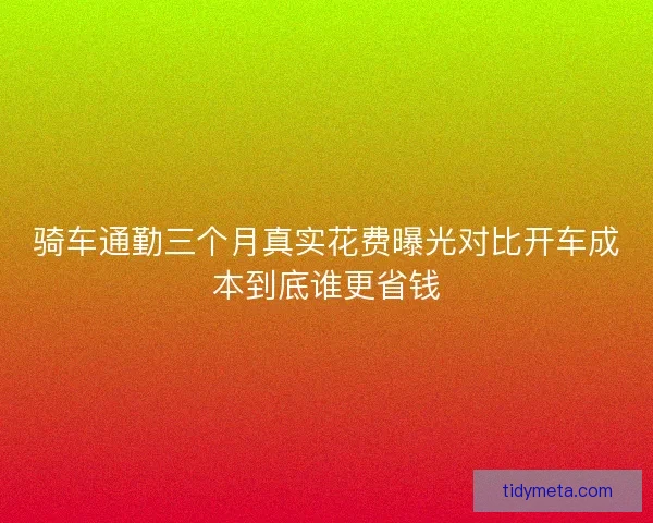 骑车通勤三个月真实花费曝光对比开车成本到底谁更省钱